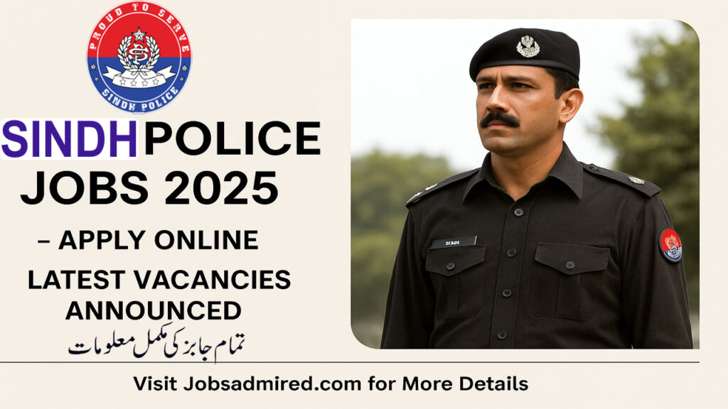 Sindh Police Jobs 2025 | Apply Online for Constables ASI and SI